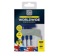 Go Travel Worldwide Adaptor + USB-A & USB-C