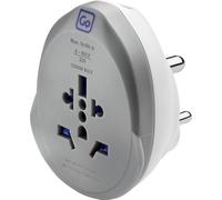Go Travel Worldwide Plug Adapter & Fast Charger for visitors to India, USBC | Keeps phones, tablets and devices charged wherever you go abroad - a mains adaptor with USB-C port for holidays. Ref 629.101.