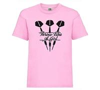 Go-Tshirts Unisex Pink Throw Like a Girl Fallon Sherrock Darts Player T-Shirt [Small]