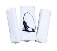 Go West Fishing Design Handkerchiefs - Pack of 3 - 100% Cotton 40x40 cm - Embroidered Hankies
