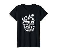 go Where You Feel Most Alive Camping Vacation Value Graphic T-Shirt, Women, Black, L