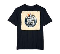 Go Where You Feel Most Alive Mountain Adventure T-Shirt, Men's Big and Tall, Black, 2X Tall