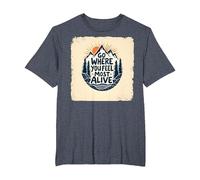 Go Where You Feel Most Alive Mountain Adventure T-Shirt, Men's Big and Tall, Heather Blue, 2X Tall