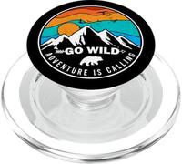 Go Wild Adventure is calling mountains gift PopSockets PopGrip for MagSafe
