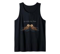 Go with The Flow Cute Sea Otter Graphic Tank Top