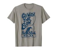 Go with The Flow Relax Surf Wave Beach Lifestyle Graphic T-Shirt