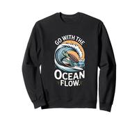 Go With The Ocean Flow Turtle Wave Sweatshirt