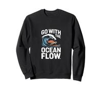 Go With The Ocean Flow Turtle Wave Sweatshirt