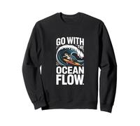 Go With The Ocean Flow Turtle Wave Sweatshirt