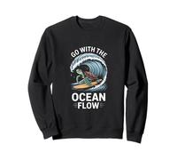 Go With The Ocean Flow Turtle Wave Sweatshirt
