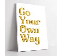 Go Your Own Way Inspirational Quote Slogan - Canvas Wall Art Print Picture - 30 inch wide x 45 inch high (Frame Depth 30mm)