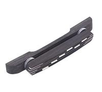 GO104 Ebony Guitar Bridge, Adjustable Height Jazz Guitar Accessory, 6 - Point Precision Bridge for Acoustic & Electric Guitars, 21-26 mm Height Range, Solid Ebony with Brass