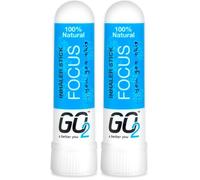 GO2 Inhaler Focus Stick - Essential Oils for Convenient On-The-Go Use - 100% Natural, Synthetic-Free and Cruelty-Free (1ml Tube) (Pack of 2)