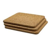 Go4Cork Premium Cork Square Trivet - 195x195x10mm (7,68"x7,68"x0,39"), Pack of 3 | Heat Resistent, Reusable, Easy to Clean
