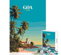 Goa, India Travel Poster 1000 Pieces Jigsaw Puzzles for Teenagers Boost Cognitive Clarity And Sharpness Mindful Calm Play Enjoyment (50x75cm)