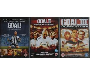 GOAL! 1-3 Film DVD Complete Movie TRILOGY Collection - 1 - GOAL THE IMPOSSIBLE DREAM / 2 - LIVING THE DREAM / 3 - TAKING ON THE WORLD