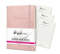 Goal Crazy Undated Daily Planner - 90 Day A5 Diary 2023, Planner Diary for Busy Schedules، Productivity Habit Tracker, Inspirational, Daily Life Planner Almond Pages (Rose Gold)