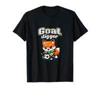 Goal Digger Kawaii Chibi Fox Soccer Graphic T-Shirt