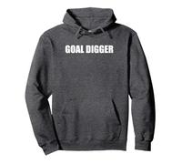 Goal Digger Pullover Hoodie, Adult Unisex, Dark Heather Grey, S