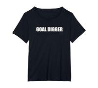 Goal Digger T-Shirt, Women's Plus, Black, 5X