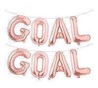 Goal Goal Banner Soccer Ball Balloons - Football Sport Match Banner Foil Balloon Decoration Party Supplier (GOAL GOAL Rose Gold)