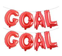 Goal Goal Banner Soccer Ball Balloons - Football Sport Match Banner Foil Balloon Decoration Party Supplier (GOAL GOAL Red)
