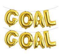 Goal Goal Banner Soccer Ball Balloons - Football Sport Match Banner Foil Balloon Decoration Party Supplier (GOAL GOAL Gold)