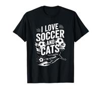 Goal Keeper Player and Coach Team, I Love Soccer and Cats T-Shirt
