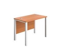 Goal Post Rectangular Desk 1000X600 Beech-White