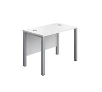 Goal Post Rectangular Desk 1000X600 White-Silver