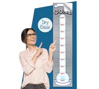 Goal Setting Fundraising Donation Thermometer - 48" x 11" - Dry Erase Reusable Paper Poster - Fundraiser Milestone Company Goals Chart - Office Wall Temperature Posters Charts (Grey)