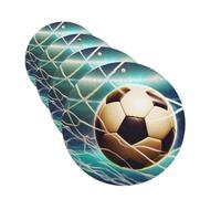 Goal Soccer Car Air Fresheners 4 Pcs Round Shape Hanging Car Air Freshener Fragrance Scented Cards Auto Mirror Pendant Aromatherapy Tablets For Car Home Office Closet Bathroom