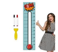 Goal Thermometer Chart Goal Tracker - 48"x12" Adhesive Dry Erase Fundraising Thermometer Sticker