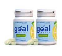 GOAL WATER, Flavoured Hydration Tablets with Vitamins and Electrolytes - Water Flavouring Drops - Multivitamin Effervescent - Zero Sugar - Vitamin B, C, D, E, Zinc (Lemon & Lime - 60 Tablets)