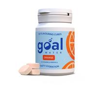 GOAL WATER, Flavoured Hydration Tablets with Vitamins and Electrolytes - Water Flavouring Drops - Multivitamin Effervescent - Zero Sugar - Vitamin B, C, D, E, Zinc (Orange - 30 Tablets)
