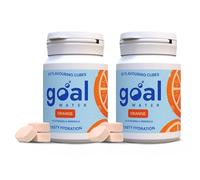 GOAL WATER, Flavoured Hydration Tablets with Vitamins and Electrolytes - Water Flavouring Drops - Multivitamin Effervescent - Zero Sugar - Vitamin B, C, D, E, Zinc (Orange - 60 Tablets)