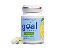 GOAL WATER, Water Flavouring Drops, 30 Tablets for 15L Drink, Flavoured Hydration Tablets with Vitamins and Electrolytes, Effervescent, Zero Sugar, Vitamin B, C, D, E, Zinc (Lemon & Lime)