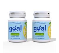 GOAL WATER, Water Flavouring Drops, 60 Tablets for 30L Drink, Flavoured Hydration Tablets with Vitamins and Electrolytes, Effervescent, Zero Sugar, Vitamin B, C, D, E, Zinc (Lemon & Lime)