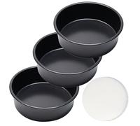 Goalfly 6 Inch Cake Tin, Set of 3 Round Cake Tin Mould, Small Cake Baking Pan,100 Pcs Baking Parchment Circles