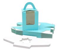 Goalfly Individual Cupcake Box With Clear Window and Inserts, 24 PCS Single Hole (Blue)