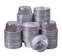 Goalfly Large Aluminum Muffin Cases (9 cm), 150 Pcs Disposable Aluminum Foil Trays Muffin Cases, 130ml Egg Tart Mold Suitable for Cupcake, Egg Tart, Creme Brulee, Souffle
