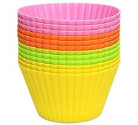 Goalfly Large Silicone Cupcake Cases, 12 Pack Reusable Non-Stick Muffin Cases, 3.5 Inch Oversized Cupcake Holder Moulds for Baking, Easy to Clean