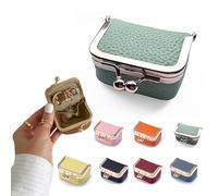 Goalintent PU Leather Mini Jewelry Box - 2025 New Mini Travel Jewelry Bag Use Multi-Compartment Layout, Each Piece Has Its Own Cozy Spot - No More Lost Earrings (Green)