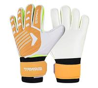 Goalkeeper Gloves Kids Adults Size Goalkeeper Gloves Finger Protection Thickened Latex Soccer Goalie Football(YELLOW,Kids size 7)