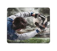 Goalkeeper Hold up Soccer Printed Mouse Pad Large Gaming Mouse Pads Custom Mouse Mat Mice Mat with Anti-slip Rubber Base, Waterproof Desk Mat 7 x 8.6 in