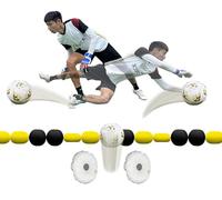Goalkeeper Training Equipment - 2.75m Single Line Deflector for Reflex and Agility Training with 2 Water Bags - Soccer Training Aids