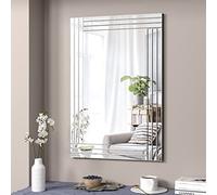 GOAND Decorative Accent Mirror, Silver Rectangle Wall Mirrors, Art Mirror with Glass Frame for Living Room, Dining Room, Bedroom, Bathroom and Entryway (24" W x35 H)