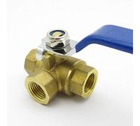 Goanilad 1Pcs 1/4" 3/8" 1/2" 3/4" 1" Female Thread Full Port L-Port 3-Way Brass Ball Valve Connector Adapter For Water Oil Air Gas(3/4")