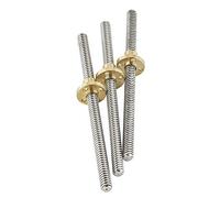 Goanilad 1pcs T8 Trapezoidal Spindle Screw With Copper Nut, Diameter 8mm Pitch 2mm Lead 2mm Length 150mm -500mm T-type Lead Screw For 3D Printers Parts(300mm with Nut)