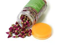 GOARTEA 2Pcs 65g / Total 4.58oz Natural Dried Rose Buds - Edible Rosebuds Dried Flowers Herbal Tea - Food grade Fragrant Red Rose Tea - Caffeine Free